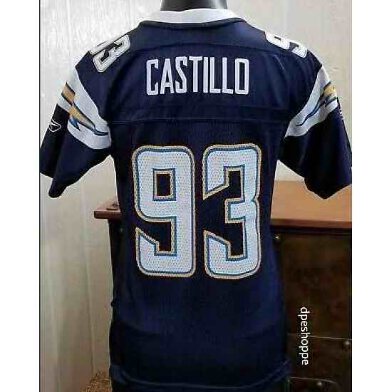 Mens San Diego Chargers Luis Castillo #93 NFL Blue Reebok Jersey